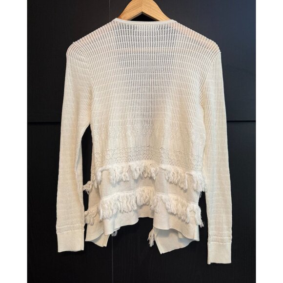 Lauren Ralph Lauren Women's Knitted Cardigan Sweater Large Fringe Long Sleeves - Picture 2 of 9